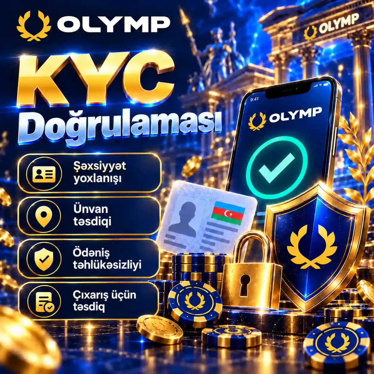 Olimp Casino KYC doğrulaması şəxsiyyət yoxlanışı və ödəniş təhlükəsizliyi
