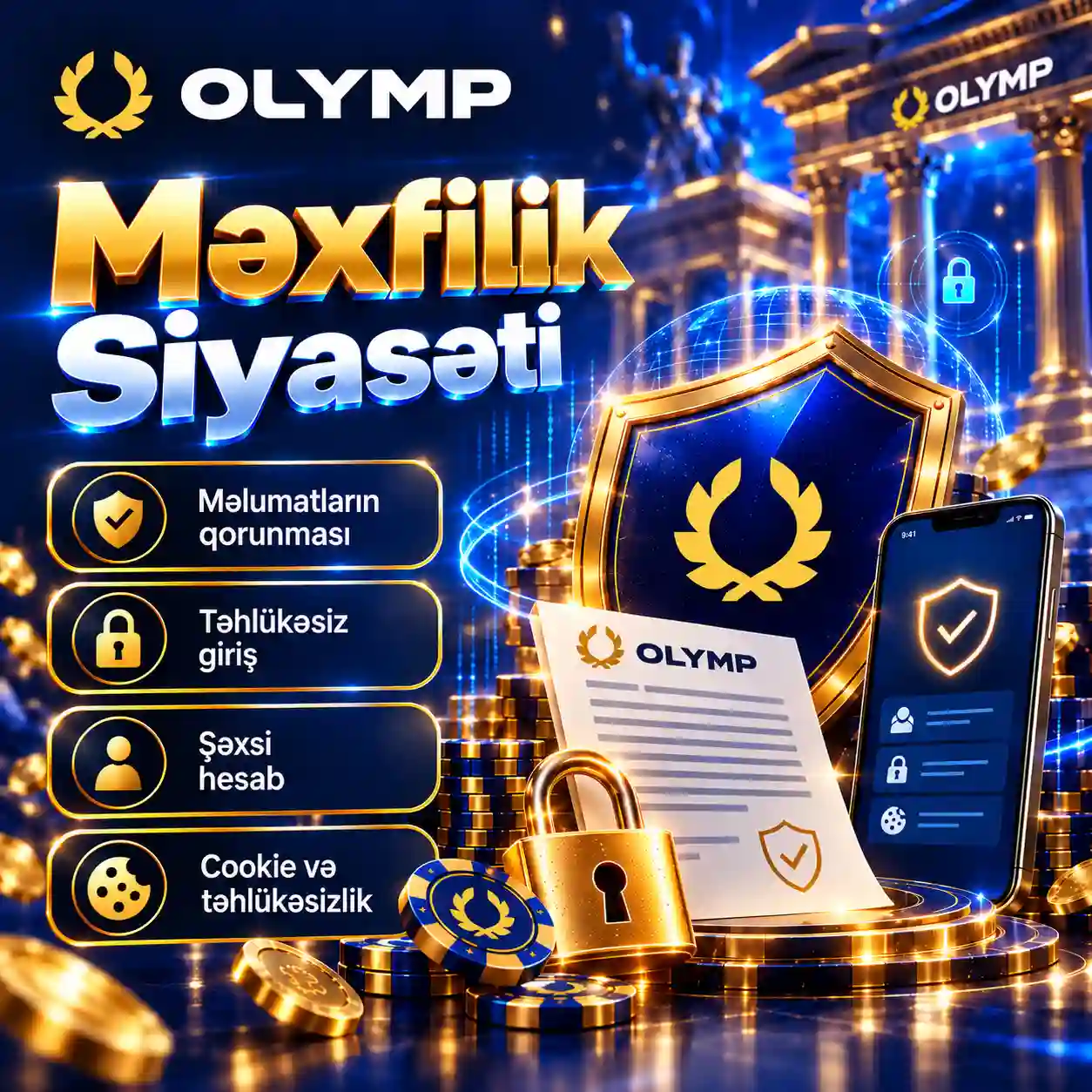 Olimp Casino Məxfilik Siyasəti məlumatların qorunması və təhlükəsiz giriş