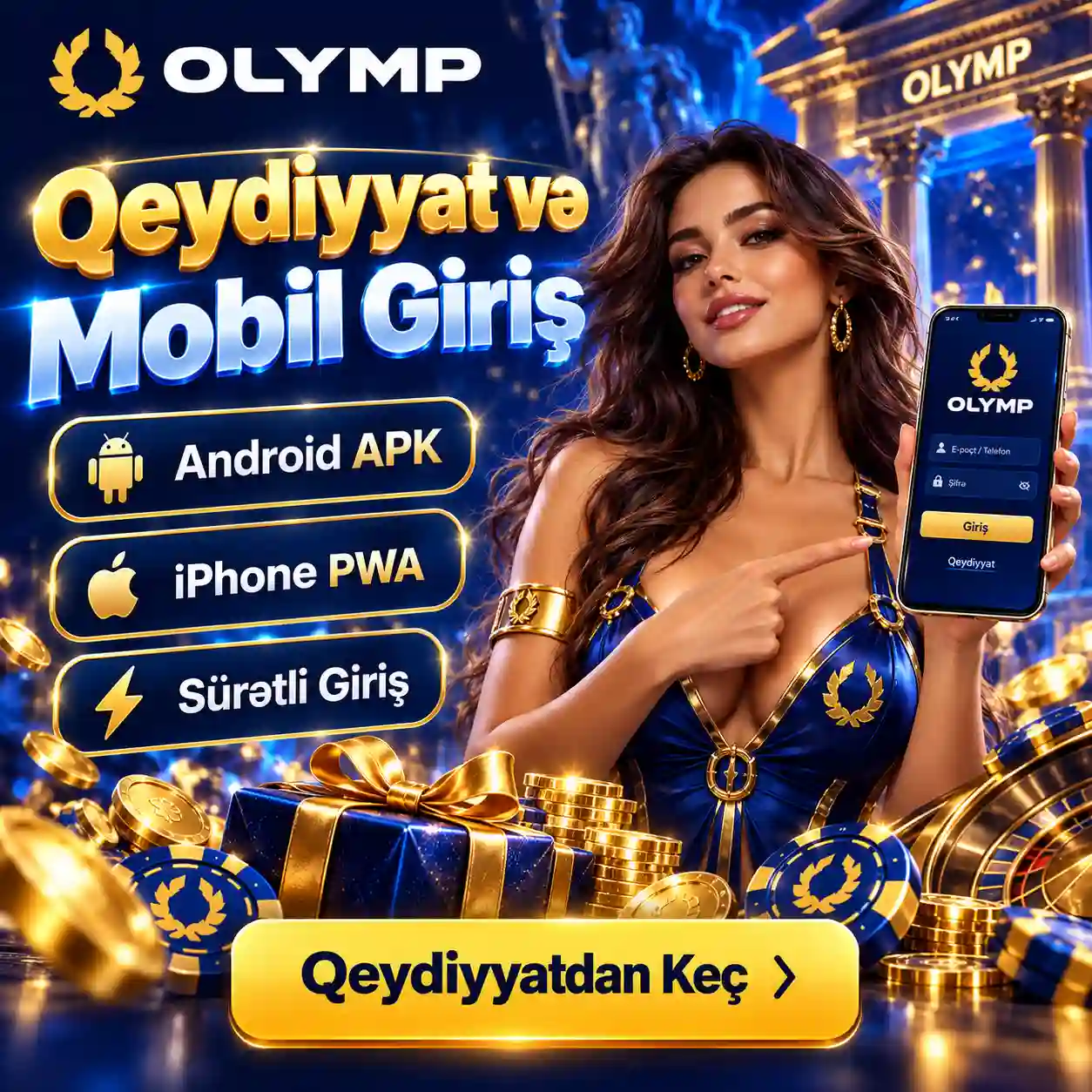 Olimp Casino qeydiyyat və mobil giriş Android APK iPhone PWA